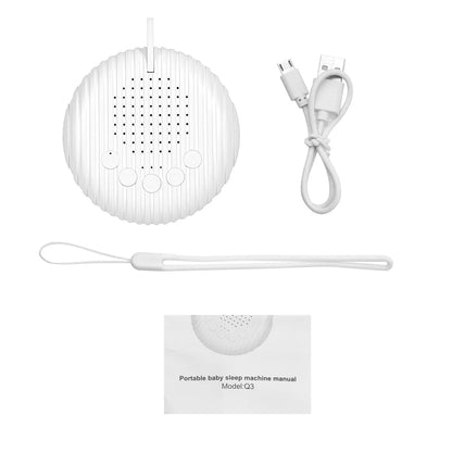 White Noise Sound Machine Portable Baby Sleep Machine 10 Soothing Sounds Volume Adjustable Built-In Rechargeable Battery USB